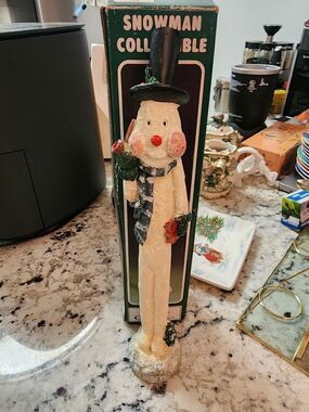 VINTAGE 1994 Windsor Collection SNOWMAN COLLECTIBLE in Orig Box 12" tall Vguc